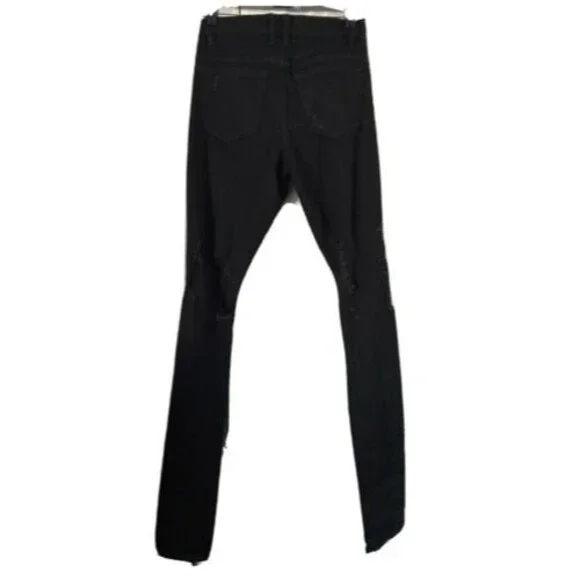 EN NOIR EN001 Celebrity fav Bieber Efron Distress Jean Coated Cash Black sz31